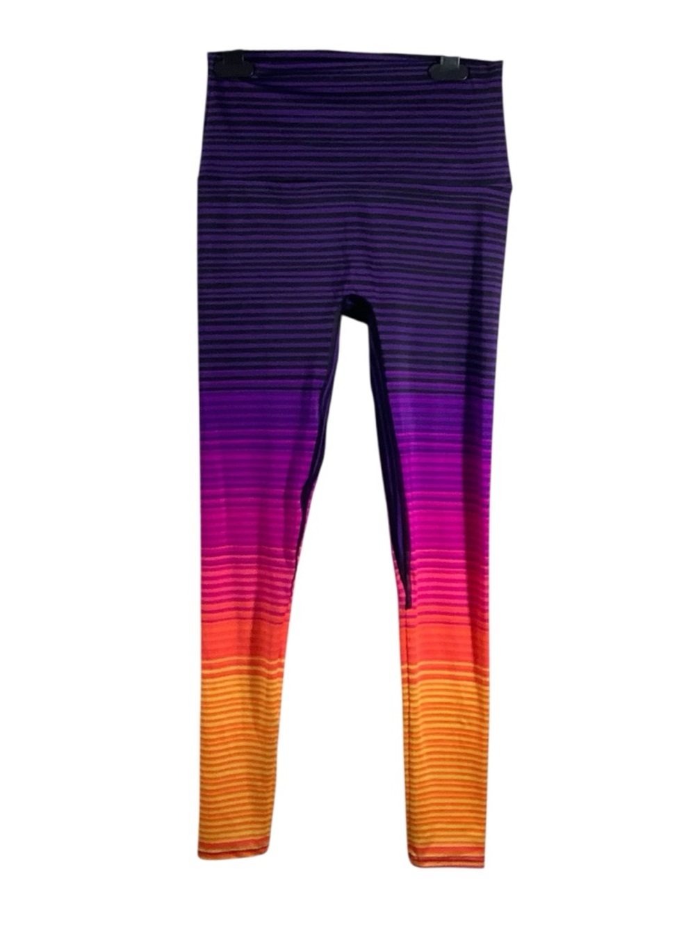 K-DEER Ombre Striped Sneaker Length Leggings in Purple, Pink, Orange